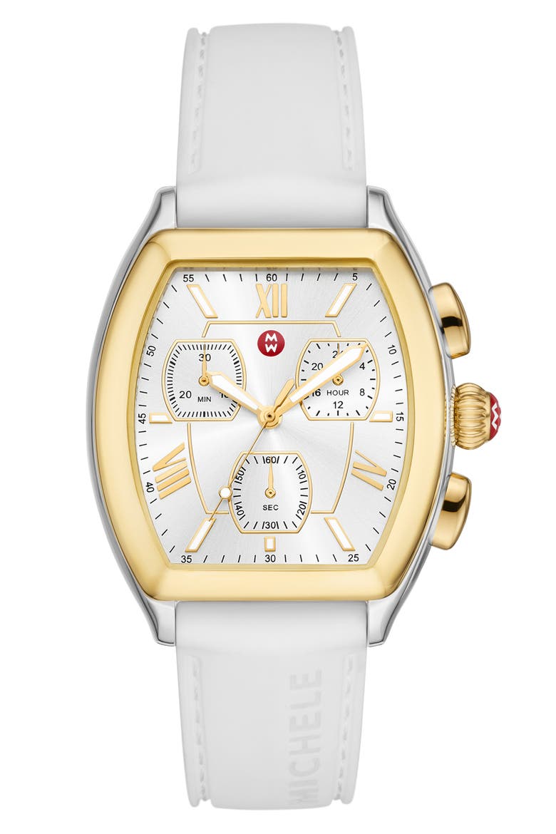 Relevé Sport Chronograph Silicone Strap Watch, 31mm, Main, color, TWO TONE