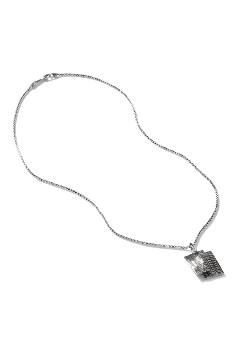Bamboo Striated Pendant Necklace, Main, color, SILVER