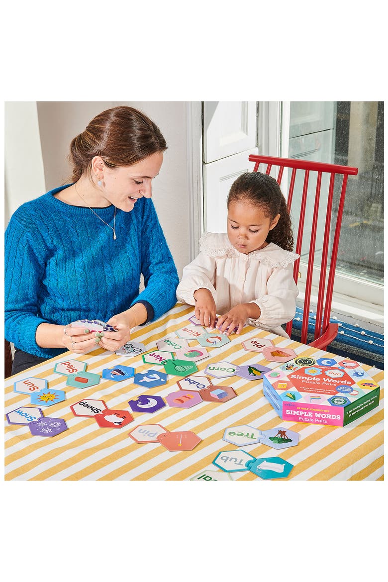 Simple Words Hexagon Puzzle, Alternate, color, MULTI