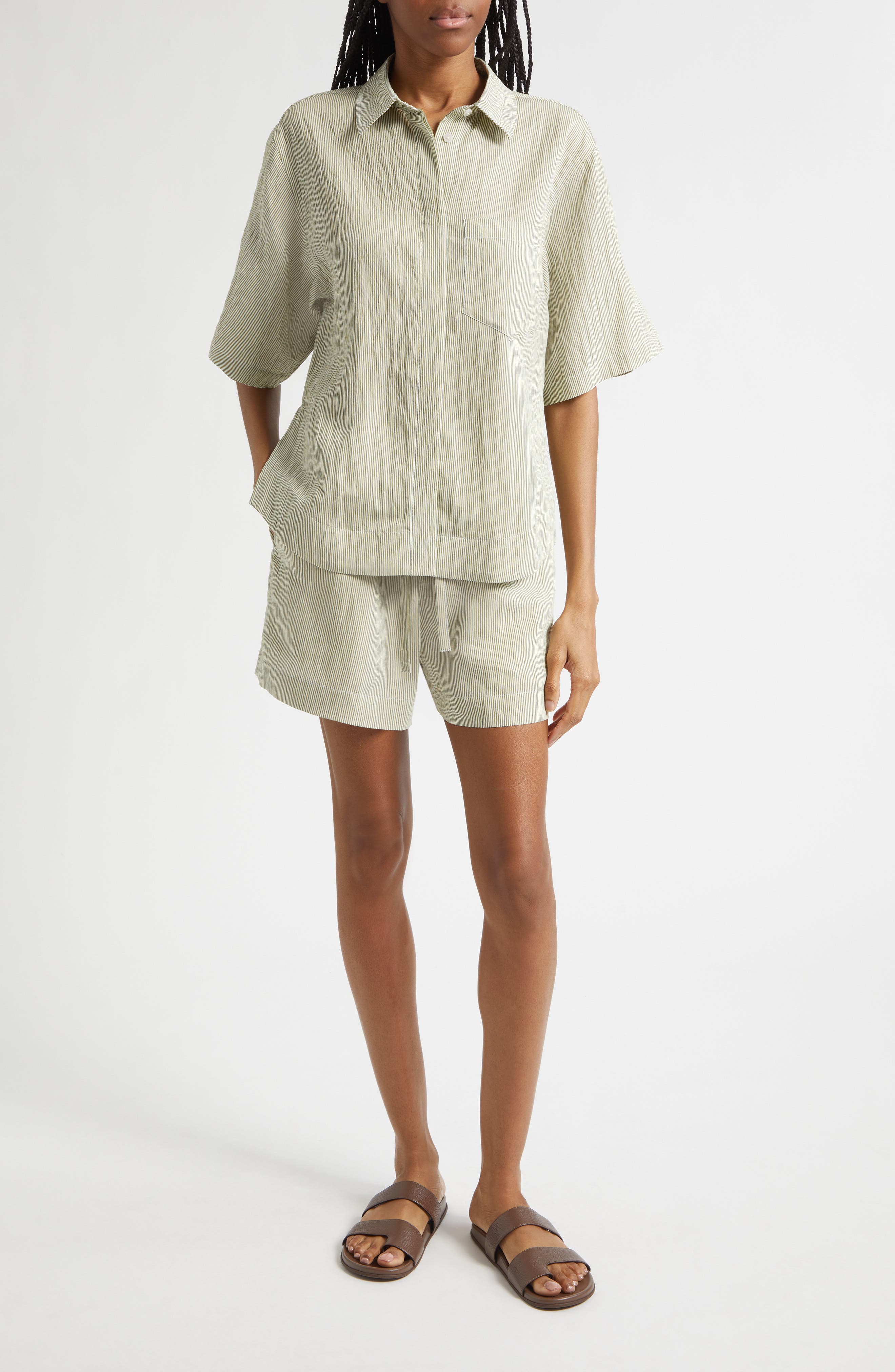 Belen Stripe Drawstring Shorts - image 2