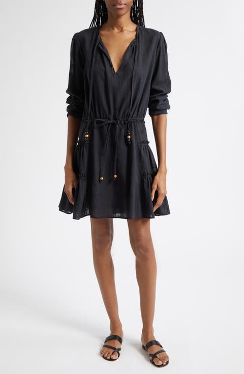 Lauren Check Long Sleeve Cotton Voile Dress