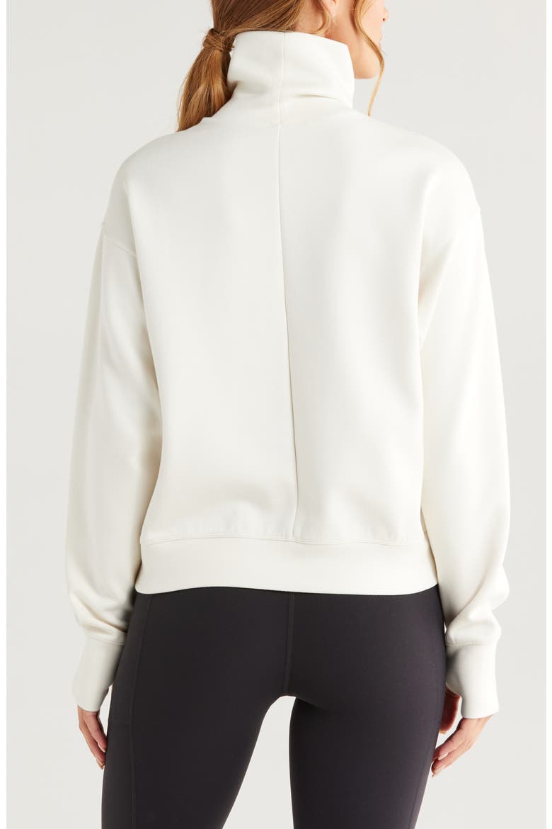 Luxe Funnel Neck Top, Alternate, color, IVORY EGRET