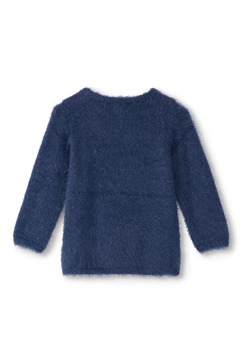 Kids' Lightning Bolt Metallic Crewneck Sweater, Alternate, color, BLUE