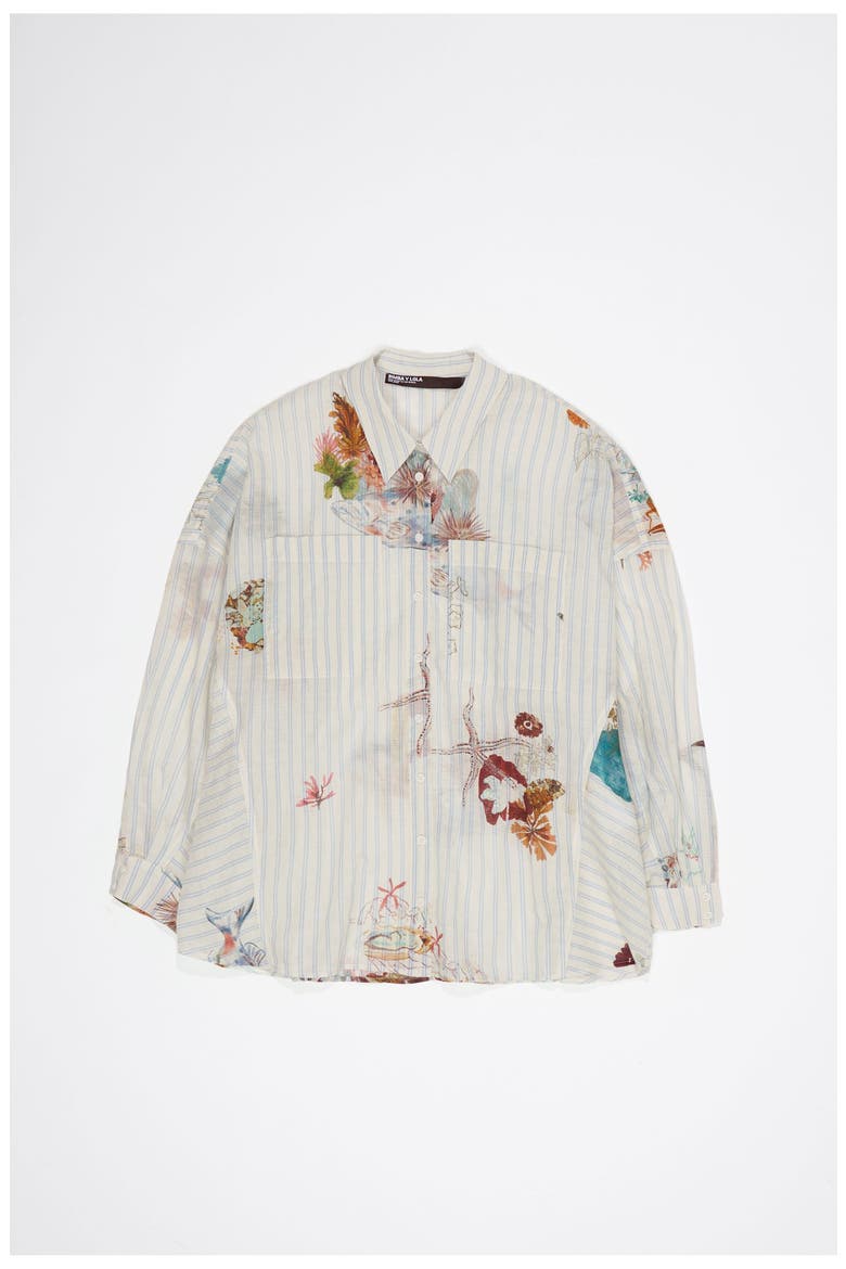 Seabed Cotton Oversize Shirt, Alternate, color, SEABED STRIPES