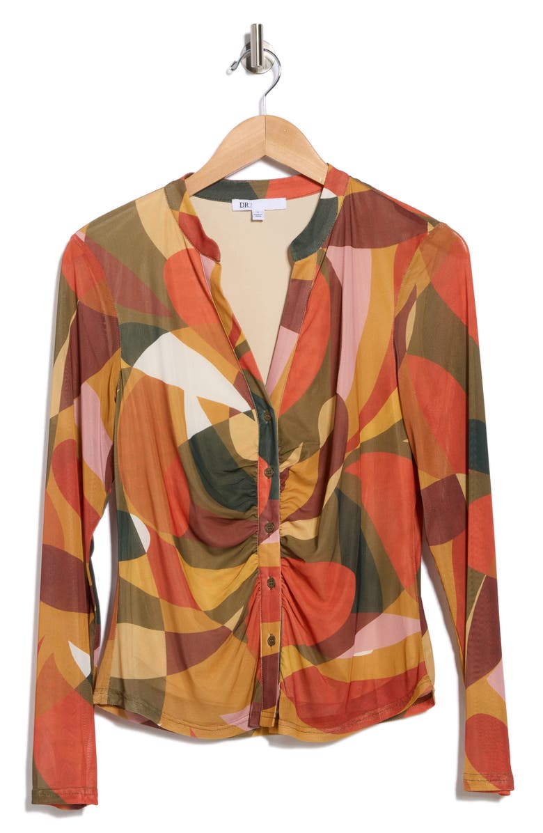 DR2 by Daniel Rainn Ruched Button-Up Shirt, Alternate, color, 