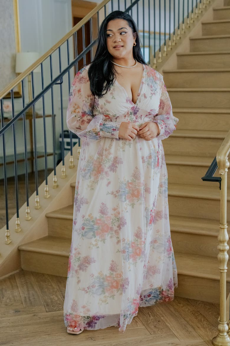 Layla Tulle Maxi Dress, Alternate, color, Romantic Floral
