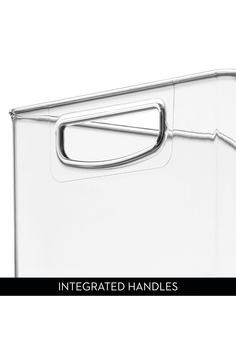 iDesign Stackable Storage Bin with Handles, Set of 4, Clear, Alternate, color, Clear
