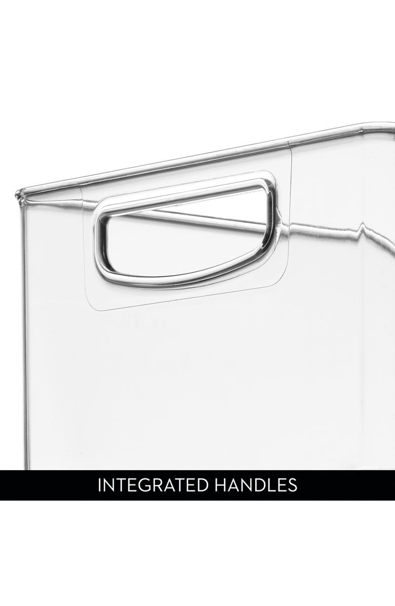 Linus iDesign Stackable Storage Bin with Handles, Set of 4, Clear, Alternate, color, Clear