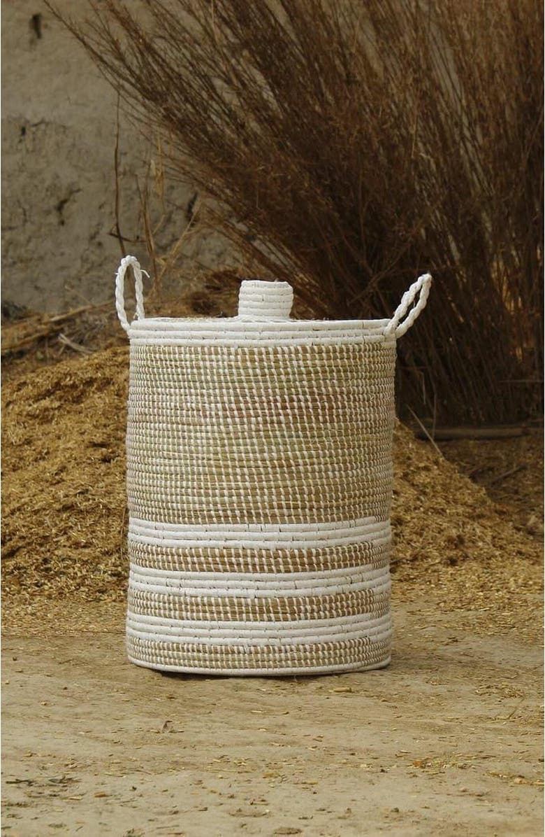 Kadam Haat Moonj Laundry Basket, Alternate, color, 