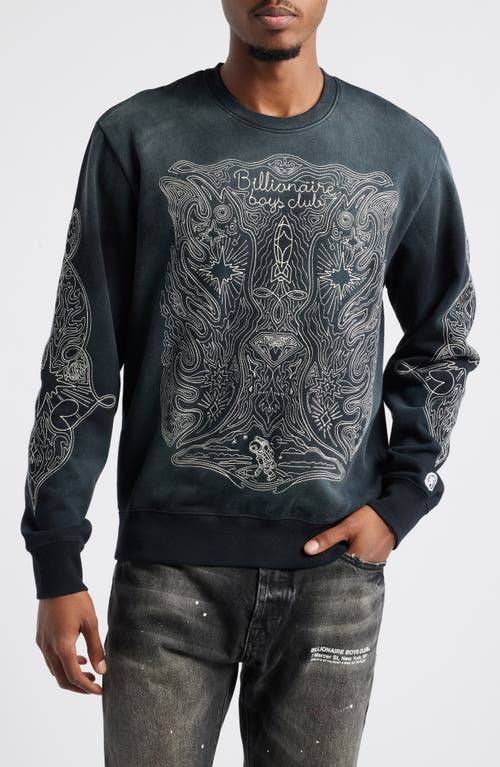 Billionaire Boys Club Shooting Star Embroidered Graphic Sweatshirt in Black 