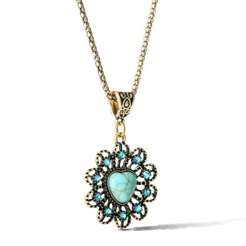 Jessica Simpson Stone Ornate Necklace In Blue