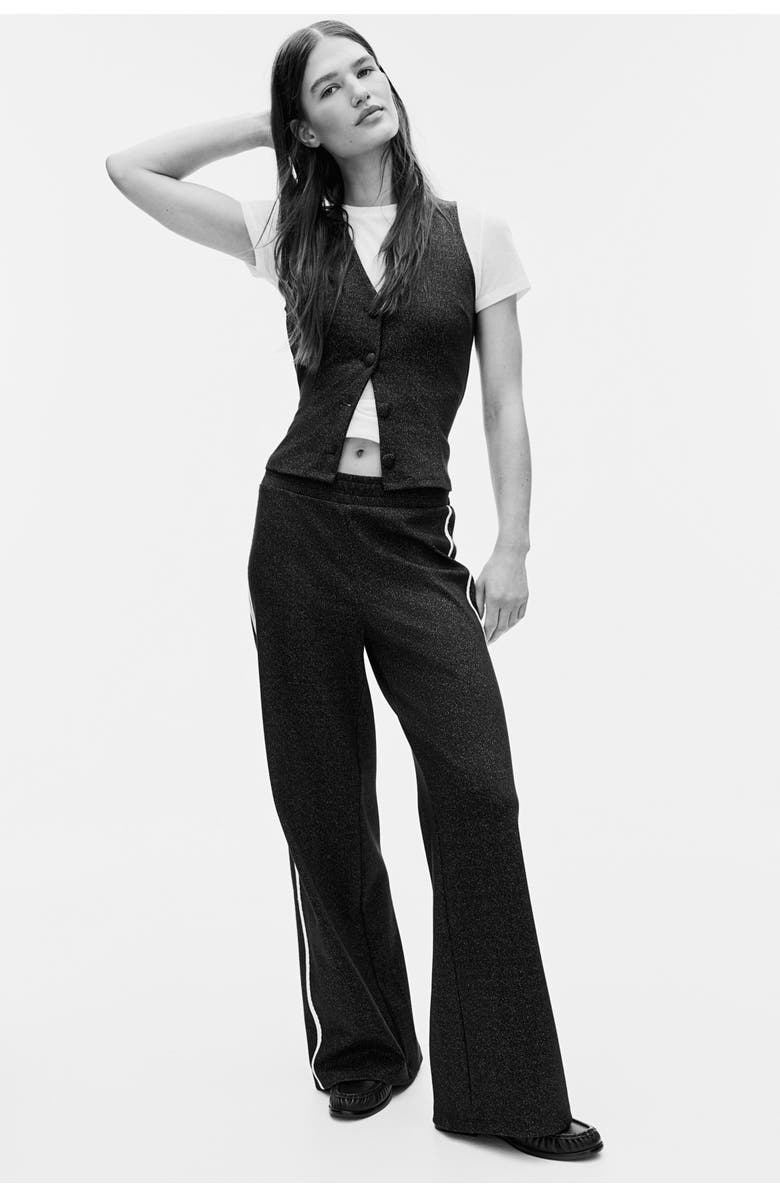 H&M Lace-trimmed Jersey Trousers, Alternate, color, 