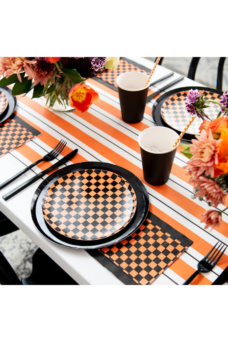 Checkered Halloween Plates, Alternate, color, Large Dinner Plates - 10"