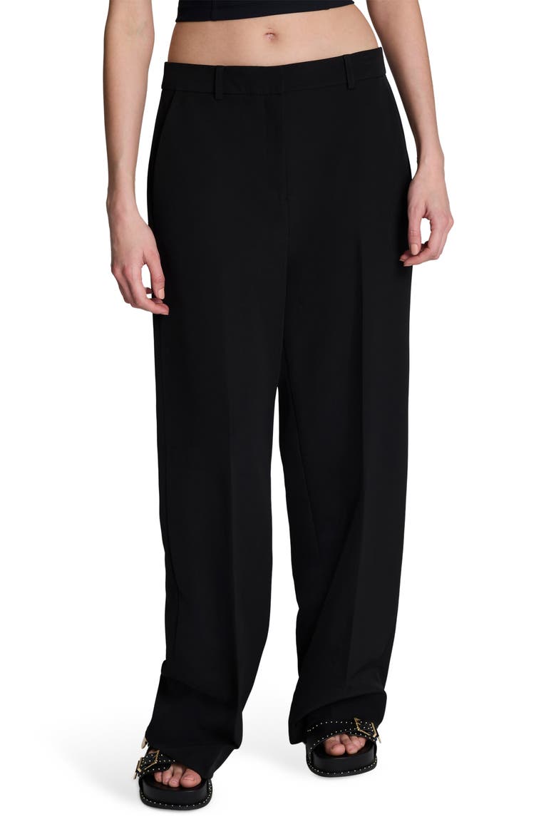 Luxe Twill Wide Leg Pants, Main, color, BLACK