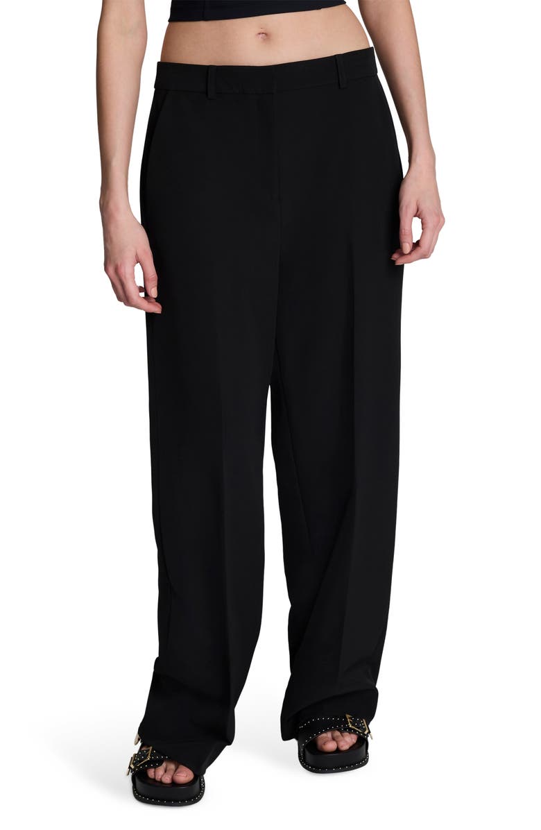 Kenneth Cole Luxe Twill Wide Leg Pants, Main, color, Black