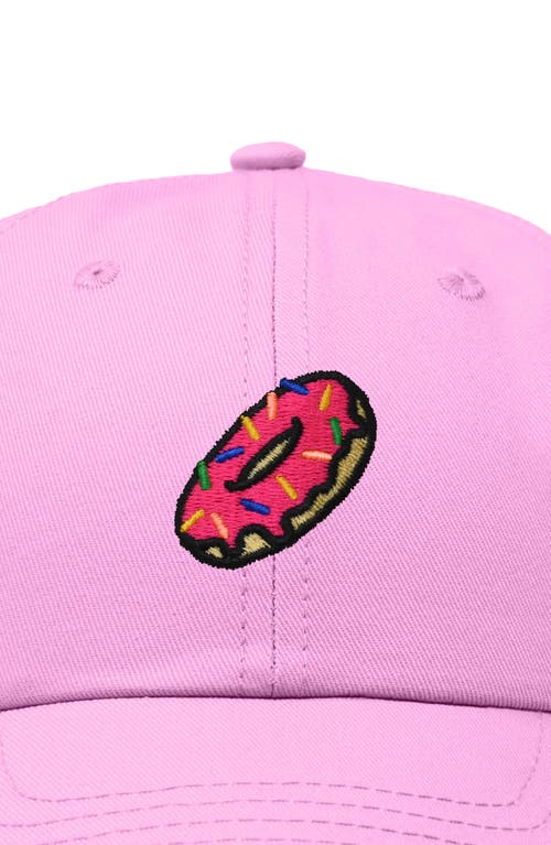 Dalix Donut Embroidered Adjustable Cap In Light Pink