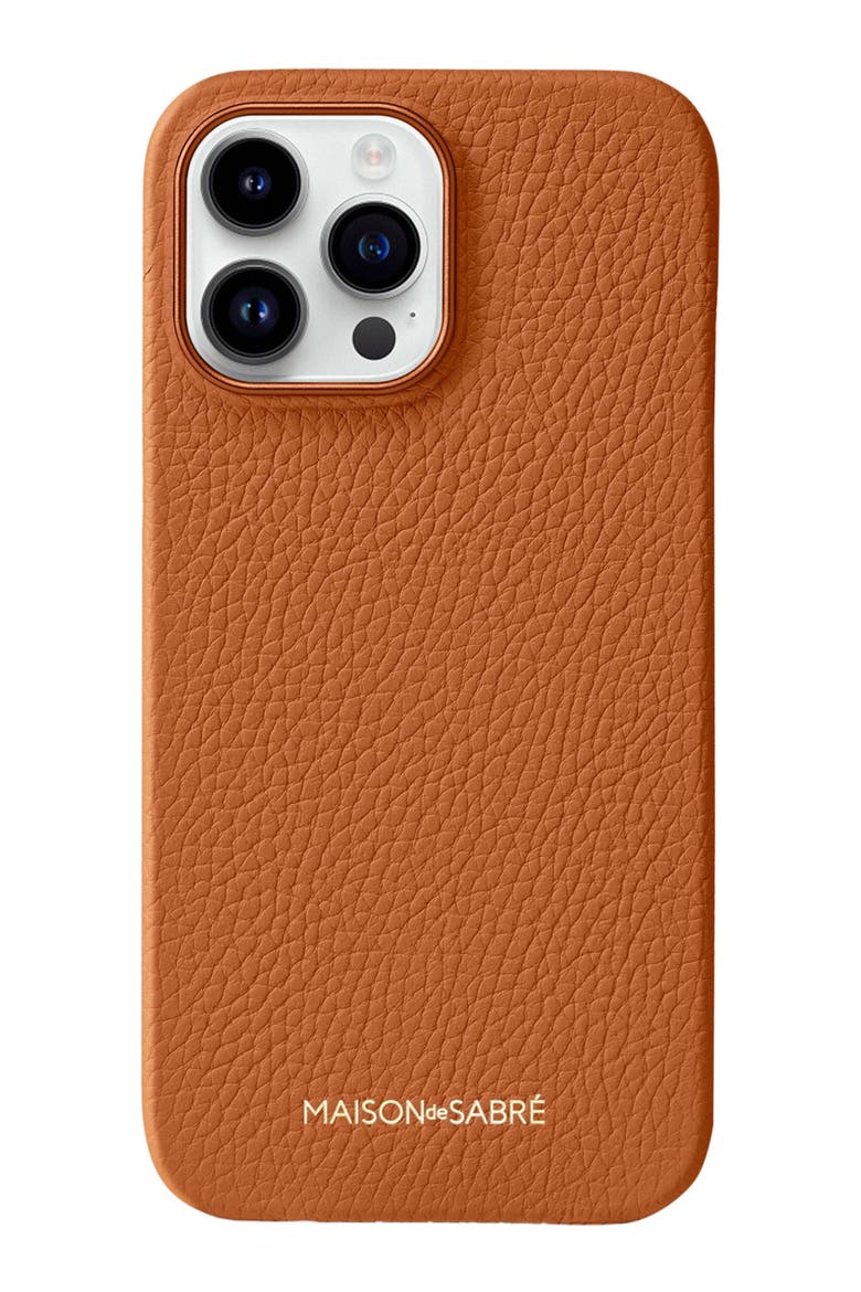 Leather Phone Case iPhone 15 Pro, Main, color, Pecan Brown