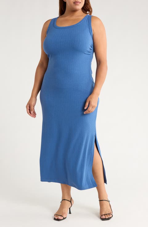 Rib Knit Midi Dress (Plus)