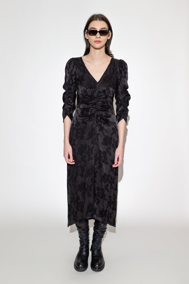 Anoita Floral Midi Dress, Alternate, color, Black Floral