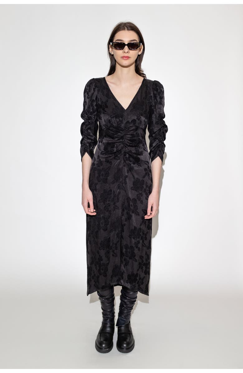 Untitled in Motion Anoita Floral Midi Dress, Alternate, color, Black Floral