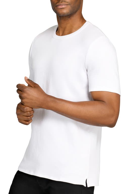 Wrk W.r.k Asher White Slub Stretch Cotton & Modal T-shirt