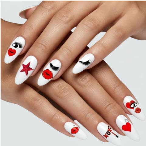2-Pack Nail Polish Strips Flirty Eyes & Kisses Set - 32ct