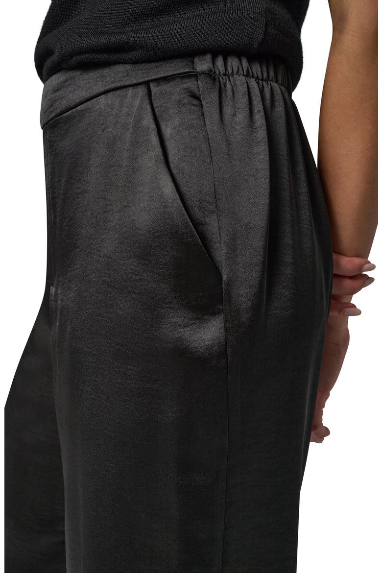 Wide Leg Pull On Pants, Alternate, color, BLACK