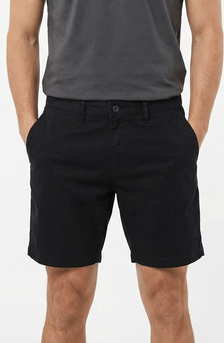 BURNSIDE Stretch Twill Shorts, Main, color, Black