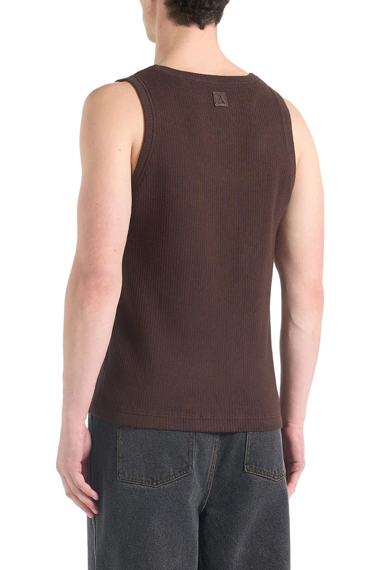Justin Ribbed Cotton Vest, Alternate, color, Brown