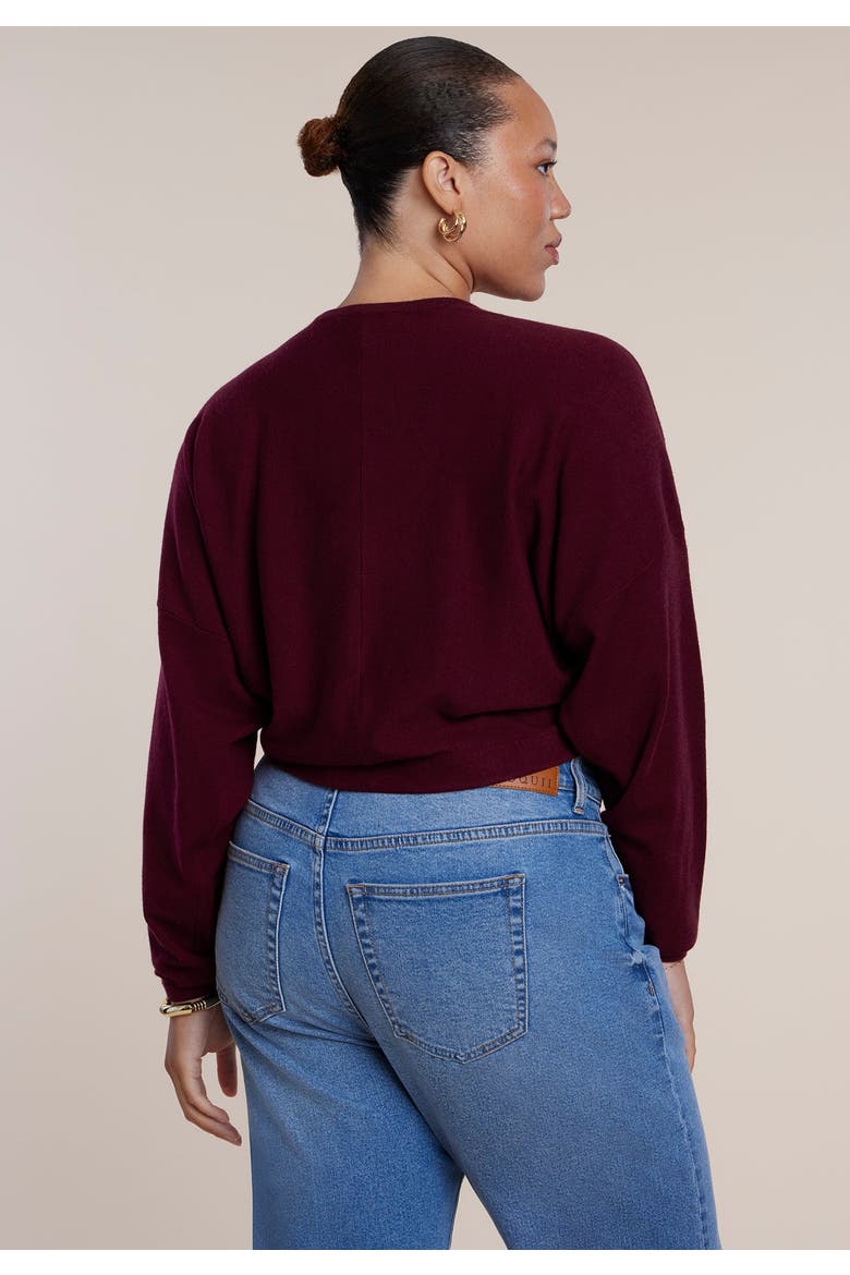 Extended Placket Cropped Cardigan, Alternate, color, TAWNY PORT
