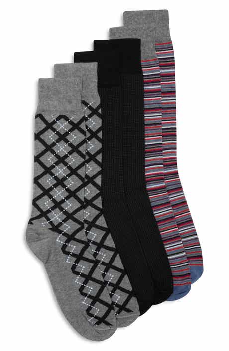 3-Pack Criss Cross Argyle Dress Socks
