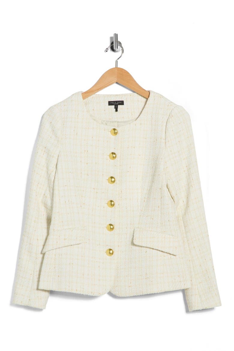 Lynn Bouclé Blazer, Alternate, color, OFF WHITE