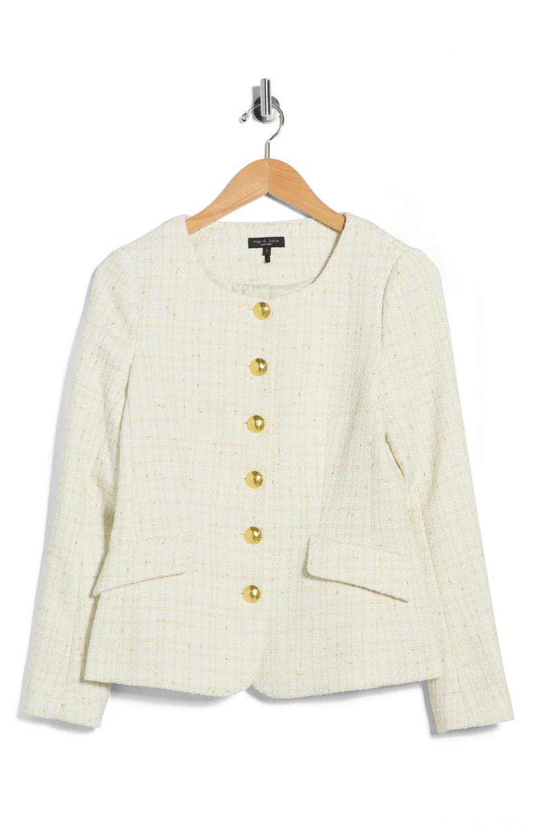 rag & bone Lynn Bouclé Blazer, Main, color, Off White