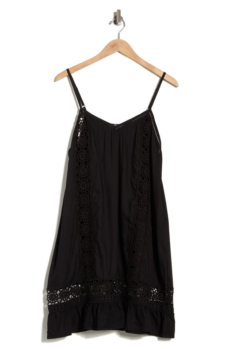 Abound Open Knit Inset Minidress, Alternate, color, Black