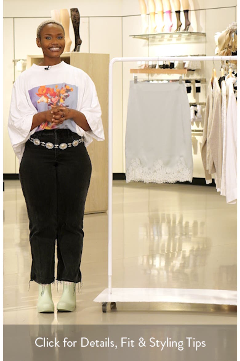 Lace Trim Satin Skirt video