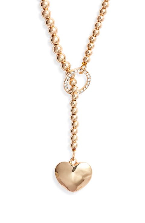 Heart Pendant Lariat Necklace