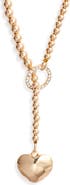 Open Edit Heart Pendant Lariat Necklace