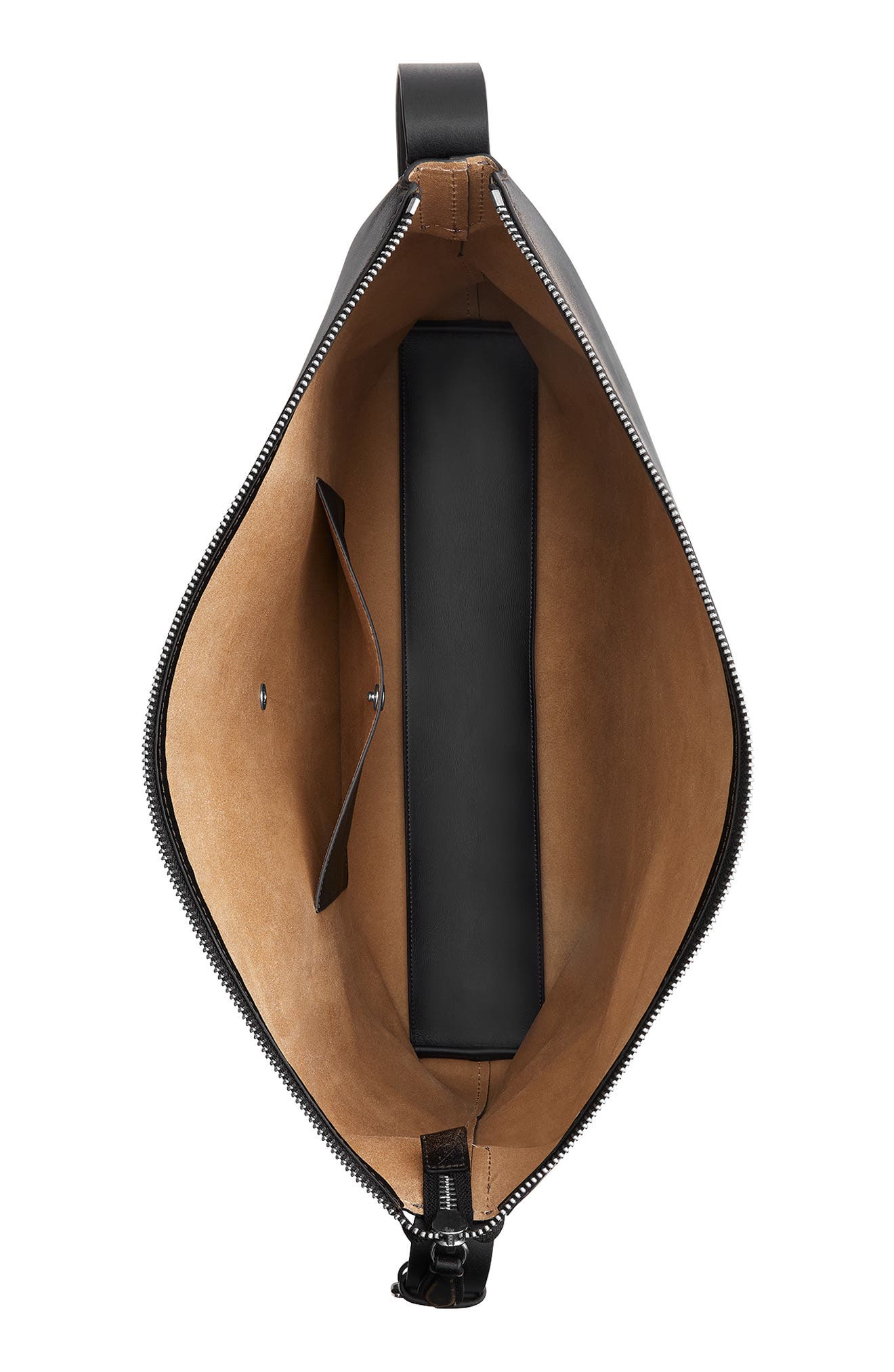 COACH Mott Loved Leather Messenger Bag, Alternate, color, Black/ Light Tan