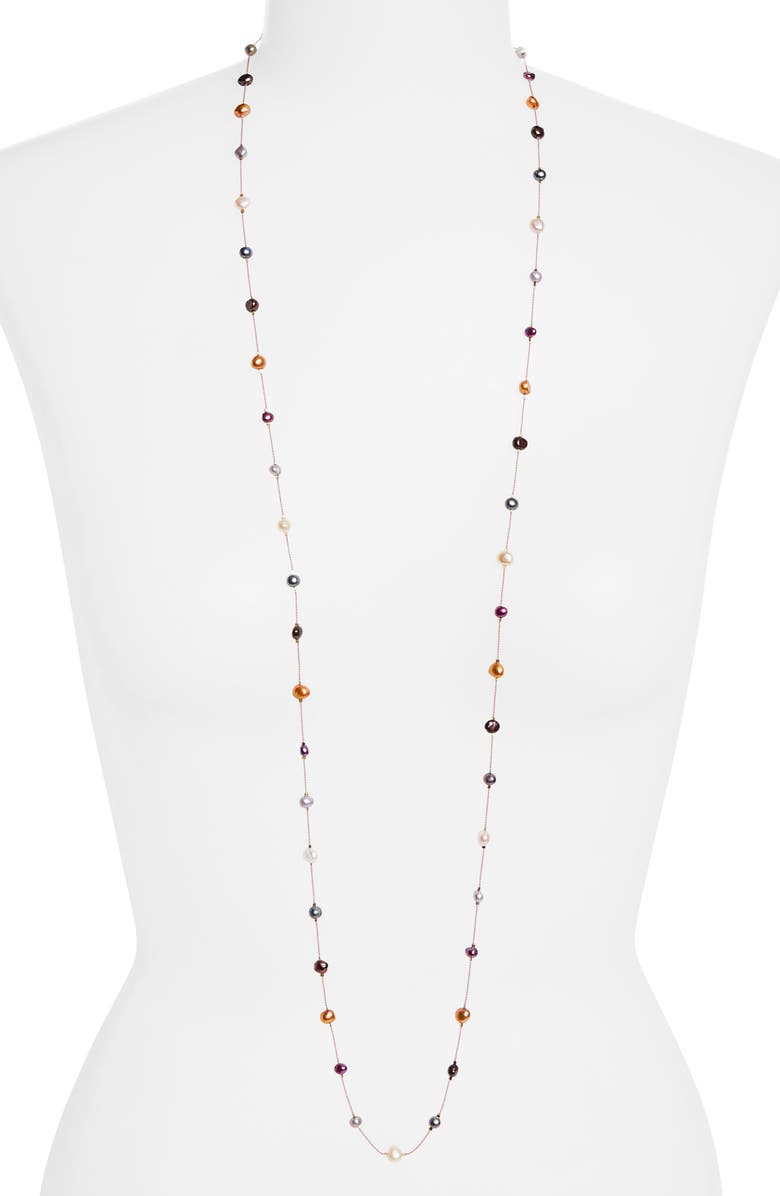 Isshi Desnuda Long Station Necklace, Main, color, Sunset