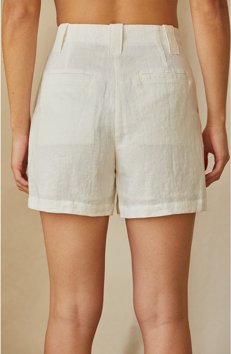 CRESCENT Pleated Linen Shorts, Alternate, color, 