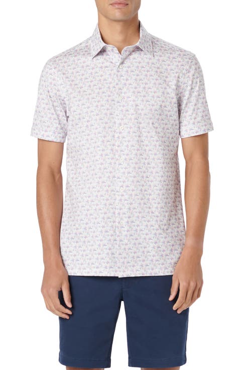 Milo OoohCotton® Birds of Paradise Print Short Sleeve Button-Up Shirt