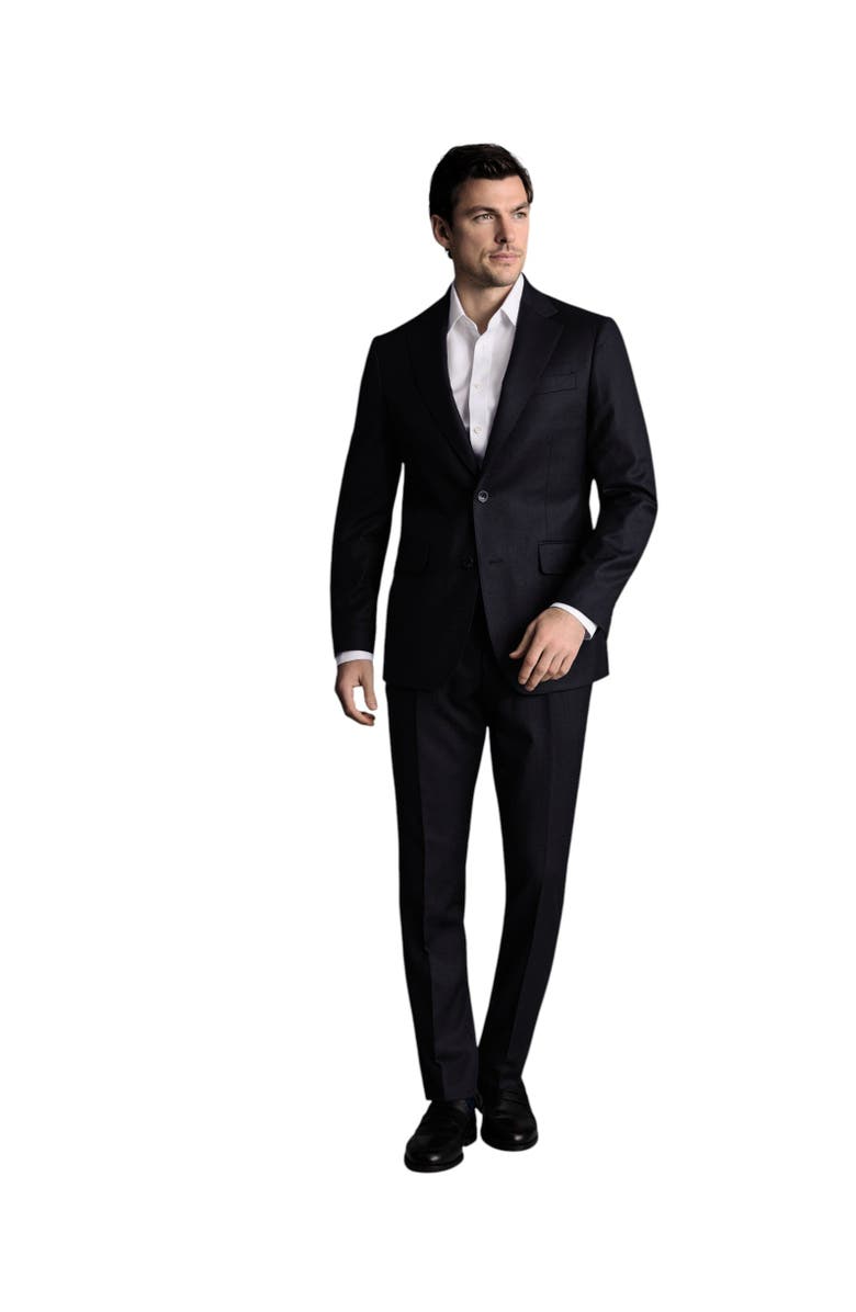 Charles Tyrwhitt Slim Fit Italian Flannel Suit Pants, Alternate, color, Navy