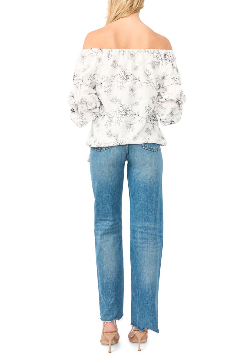 Vince Camuto Bubble Sleeve Off the Shoulder Top, Alternate, color, Ultra White