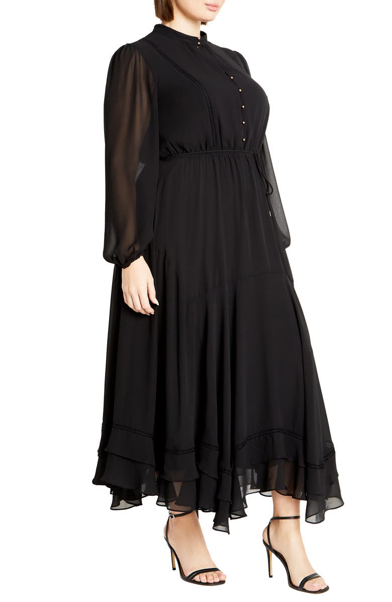 City Chic Yasmin Long Sleeve Maxi Dress, Alternate, color, 