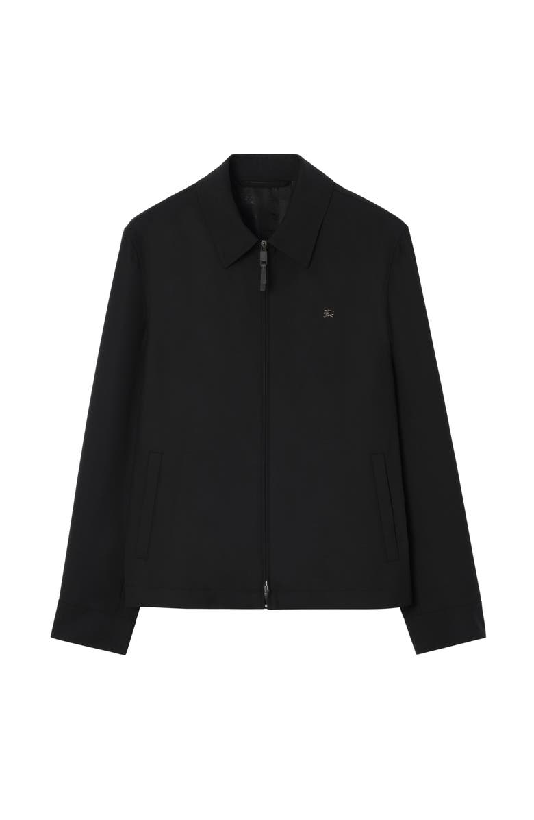 Burberry Wool Bloomsbury Track Jacket, Main, color, Black