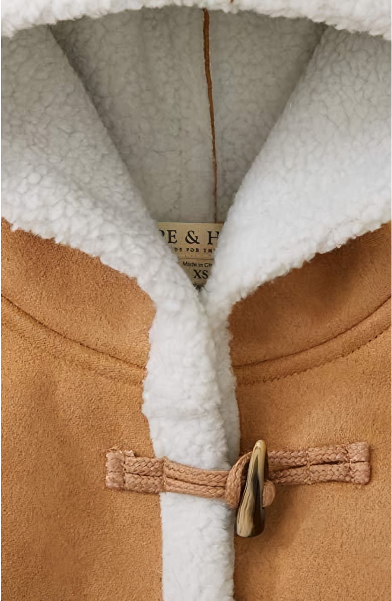 Hope & Henry Girls' Hooded Shearling Jacket, Kids, Alternate, color,