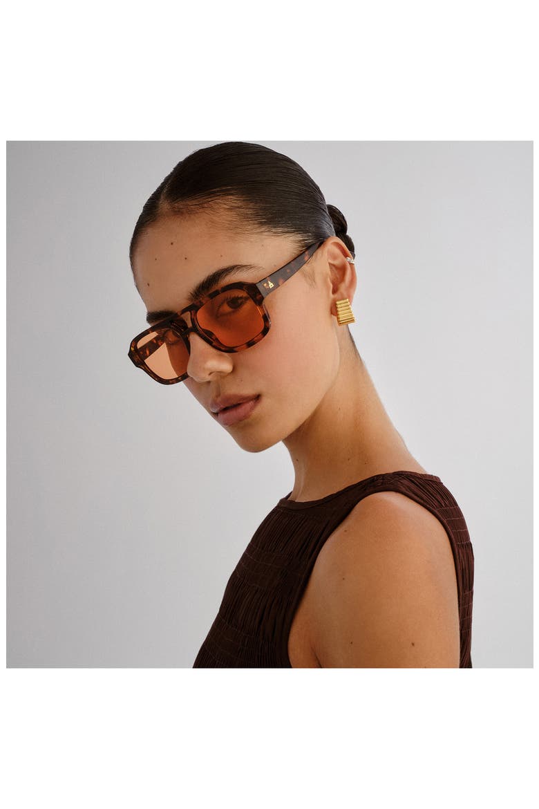 Aquarius 55mm Gradient Aviator Sunglasses, Alternate, color, RICH AMBER TORT / CINNAMON