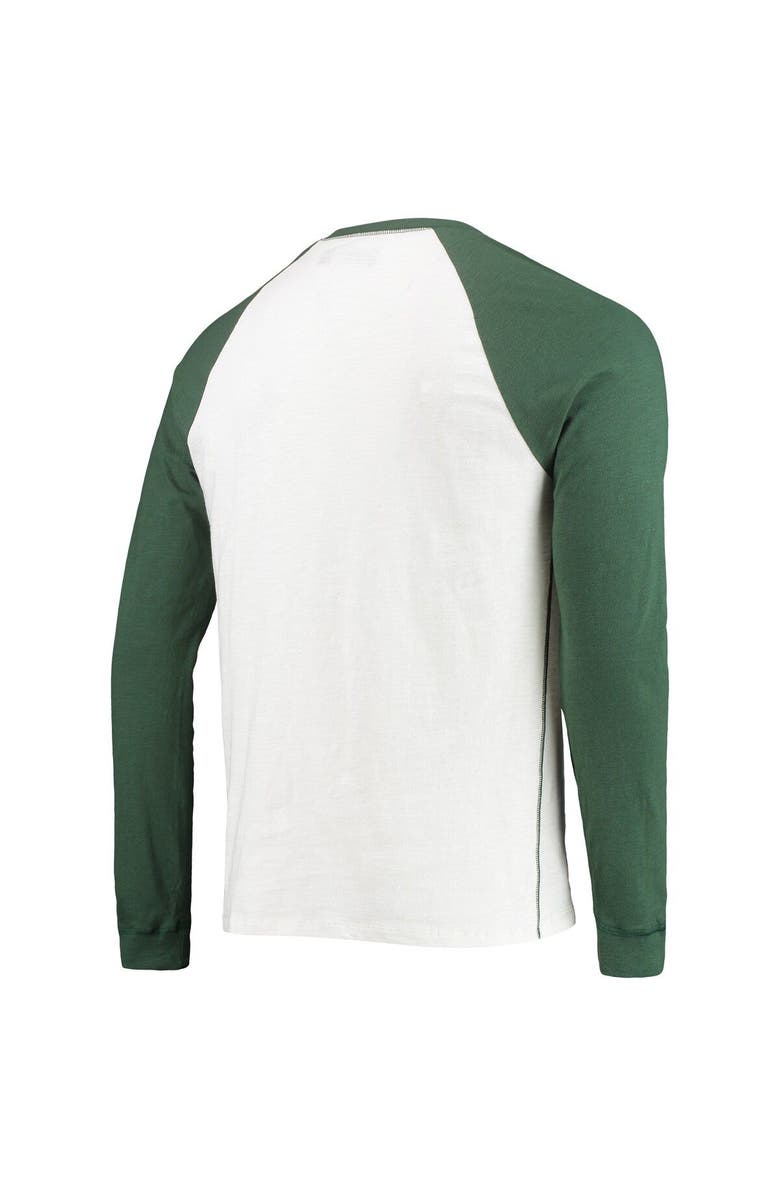 Junk Food Men's Junk Food White/Green Bay Packers Colorblock Raglan Long Sleeve T-Shirt, Alternate, color, White