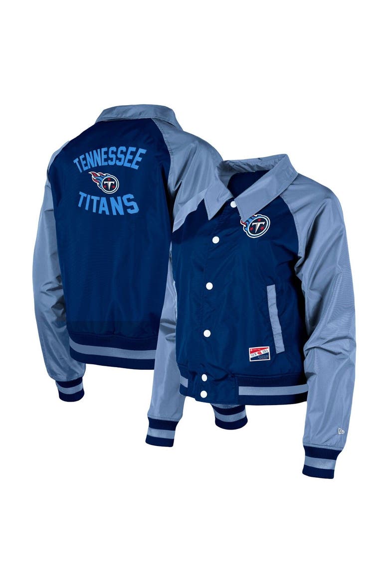 Women's New Era Navy Tennessee Titans Coaches Raglan Full-Snap Jacket, Main, color, Navy