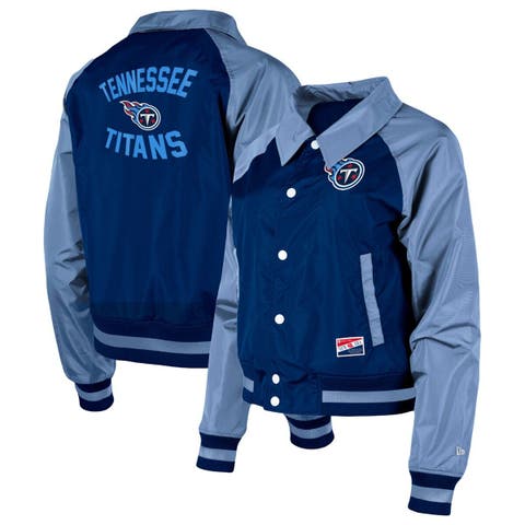 Women's New Era Navy Tennessee Titans Coaches Raglan Full-Snap Jacket